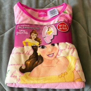 Girls' Pink Belle 2-Piece Flannel Pajama Set - Size 6/6X